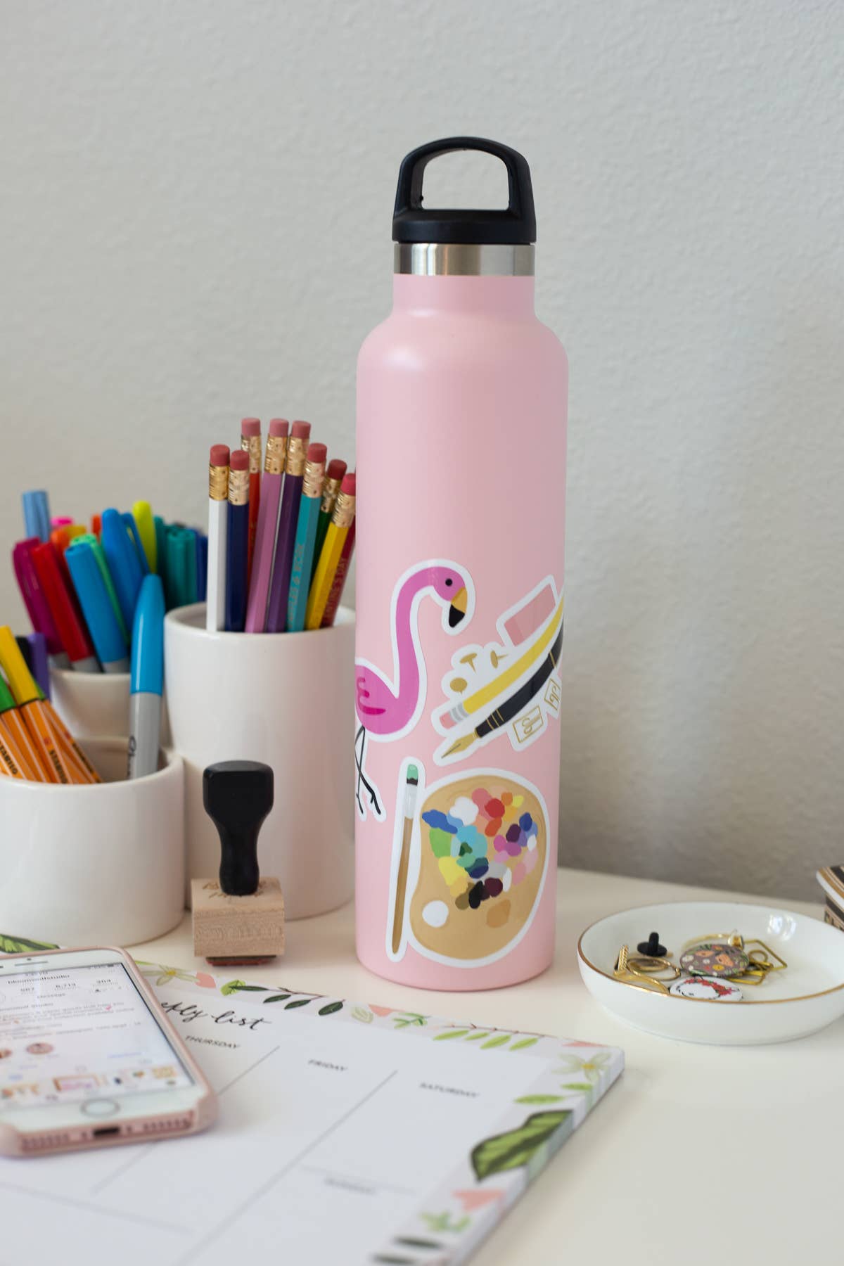 Paint Palette Vinyl Sticker - Back to School: Individually packaged w/ backer & cello sleeve