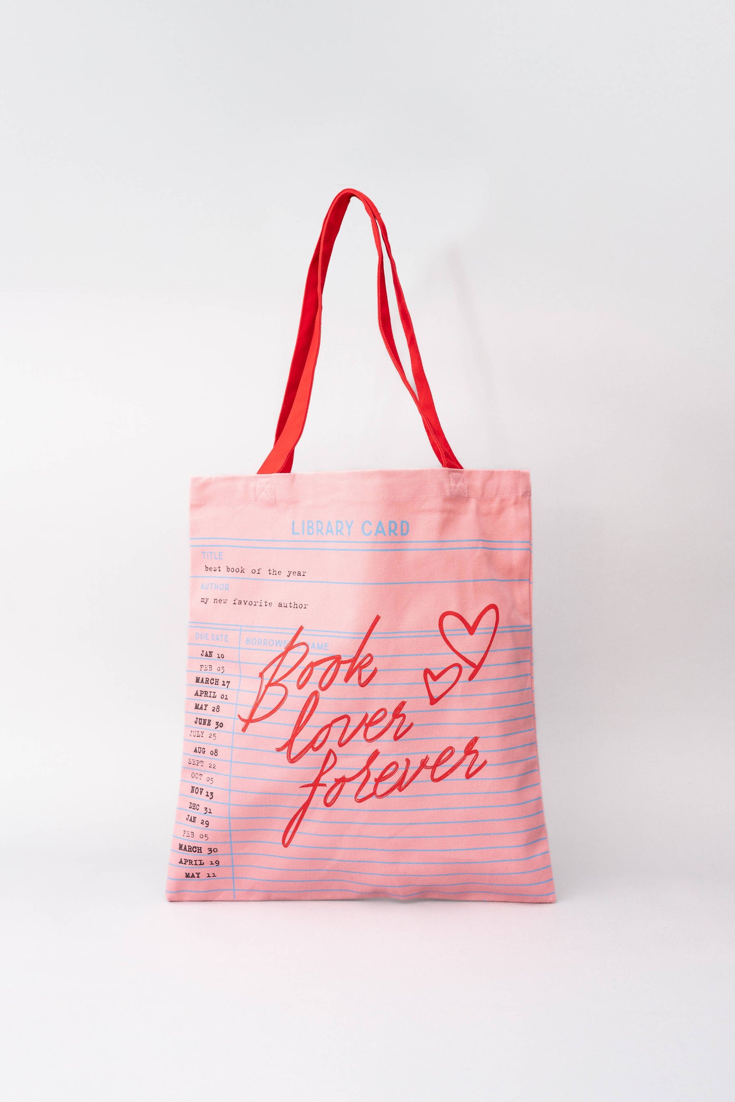 Canvas Tote, Library Card (Pink)
