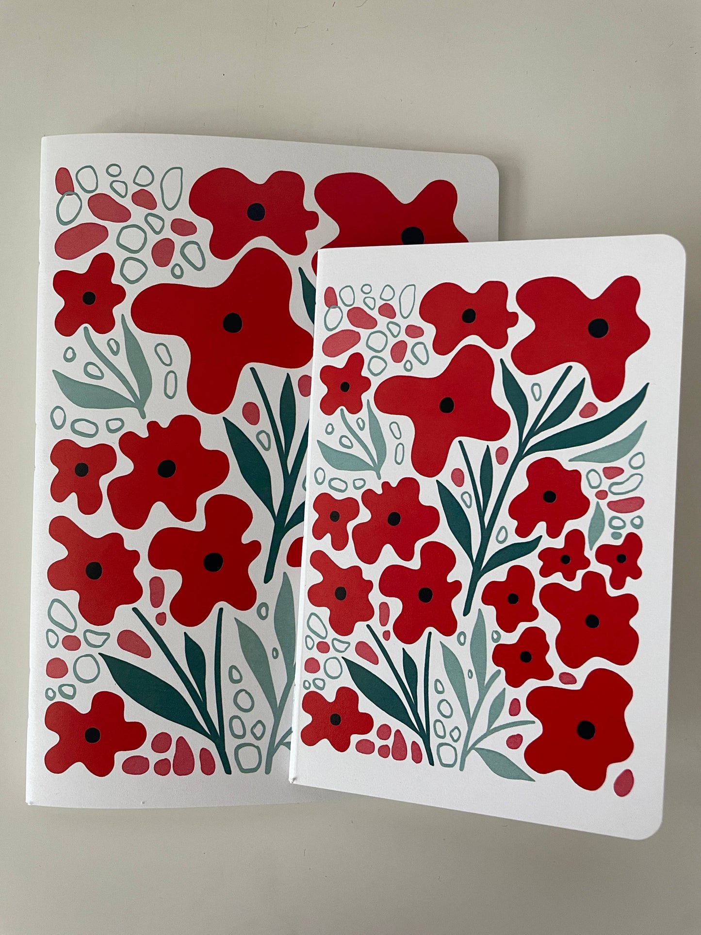 Poppy Floral Notebook: Lined / 5" x 7" single
