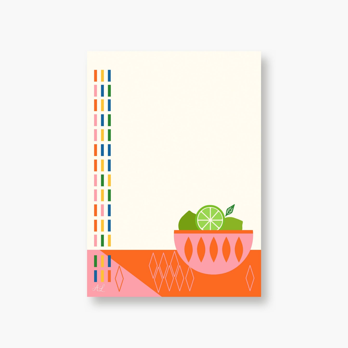 4 1/4 x 6 Notepad "Limes" in a compostable sleeve