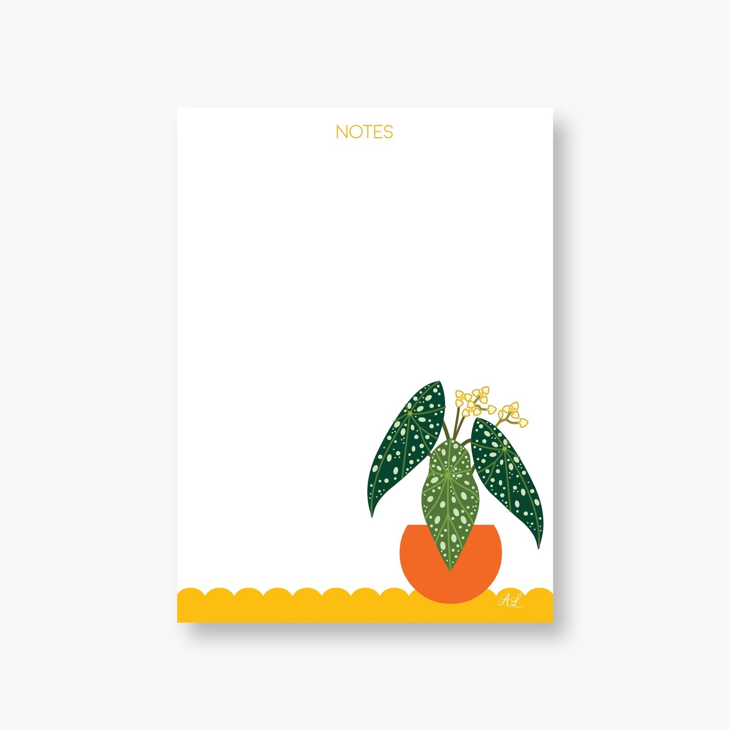 4 1/4 x 6 Notepad "Polka Dot Begonia" in compostable sleeve