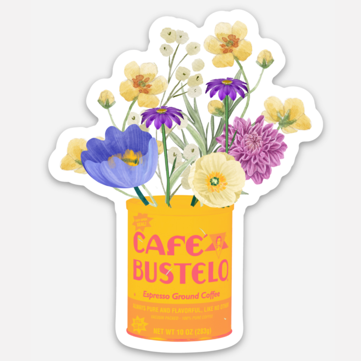 Cafe Bustelo Sticker – Trendy Vinyl Decal for Coffee Lovers