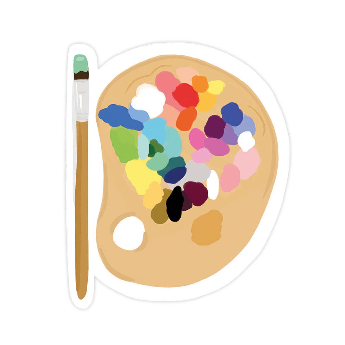 Paint Palette Vinyl Sticker - Back to School: Individually packaged w/ backer & cello sleeve