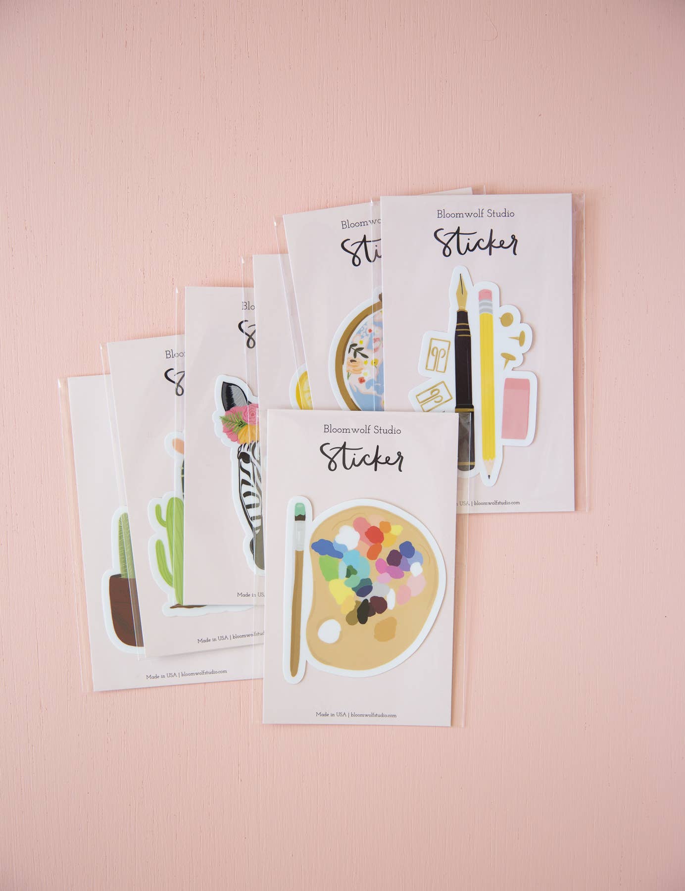Paint Palette Vinyl Sticker - Back to School: Individually packaged w/ backer & cello sleeve