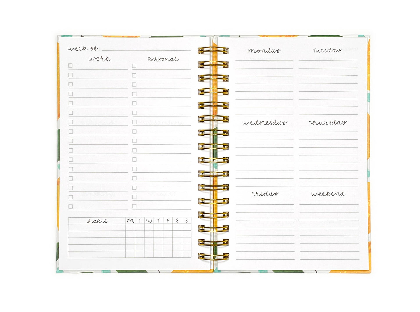 Lemons Undated Weekly Planner
