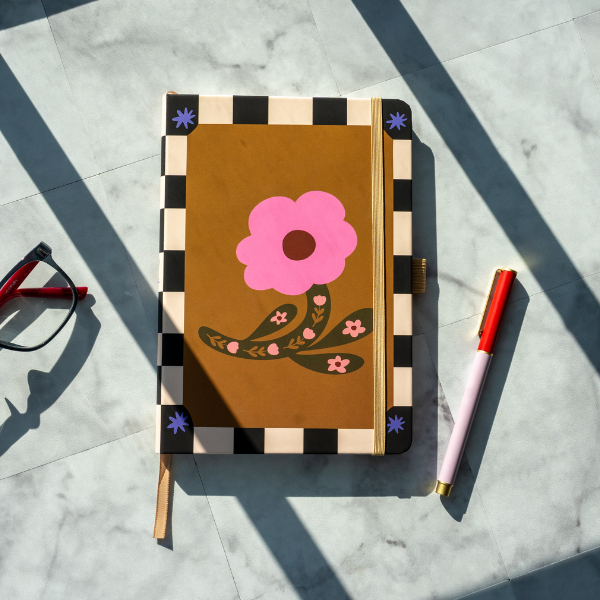 Floral Soft Touch Hardbound Layflat Notebook Journal