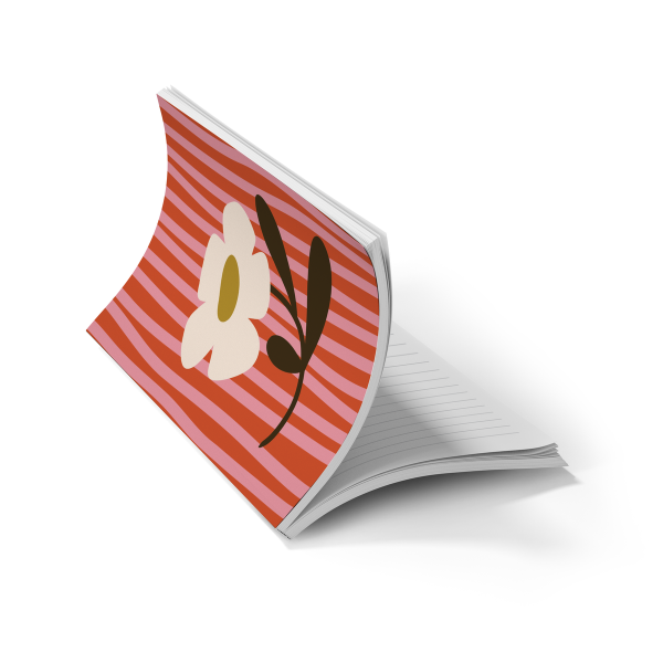 Daisy Stripes  Soft Touch Classic Layflat Notebook Journal