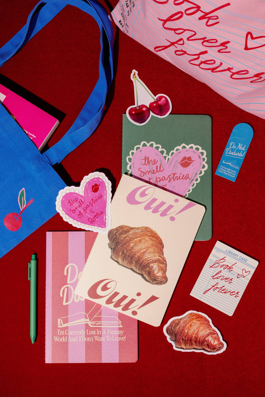 Rough Draft Notebook Set, Pastries and Books