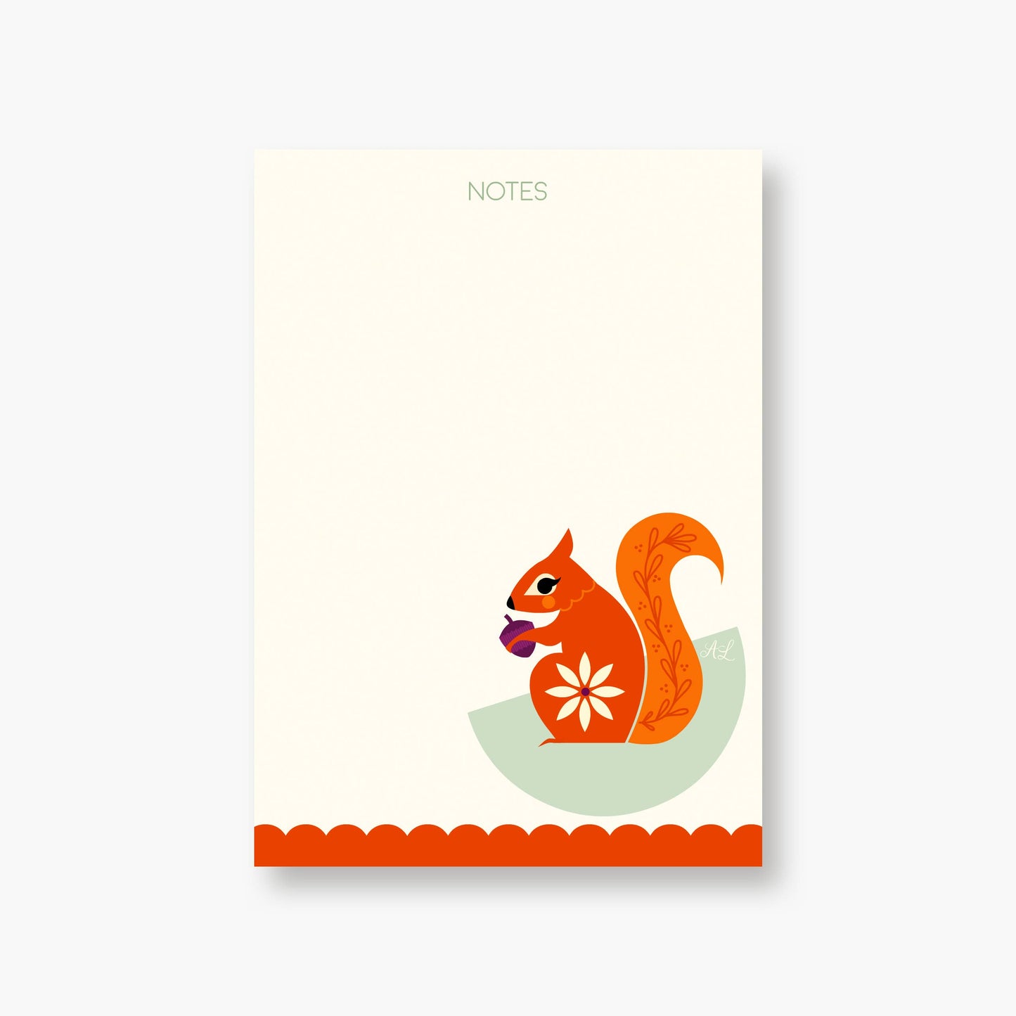 4 1/4 x 6 Notepad "Squirrel" in a compostable sleeve