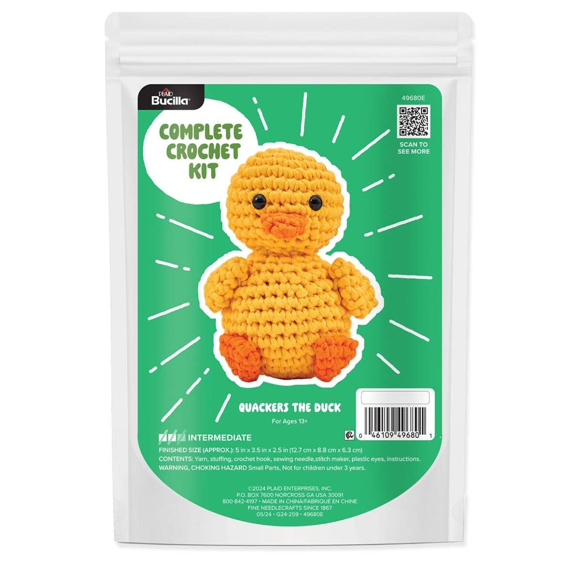 Bucilla ® Amigurumi Crochet Kit - Quackers the Duck 5"