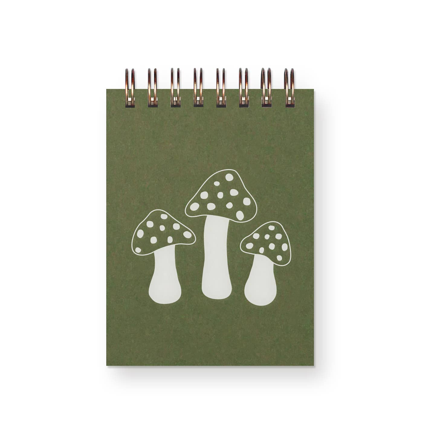 Mushroom Mini Jotter Notebook: Moss Cover | White Ink