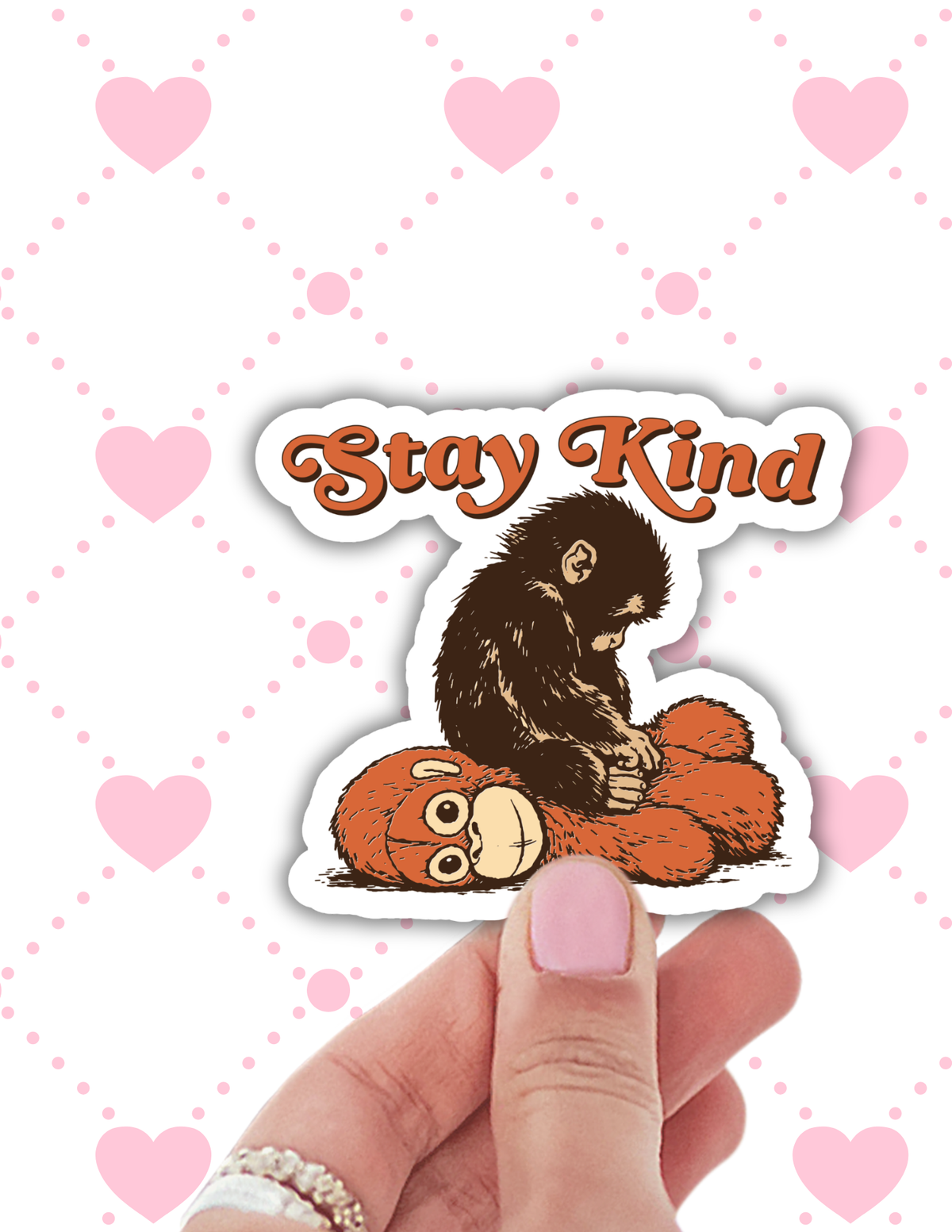 Stay Kind Punch the Monkey Sticker,cute vinyl decal