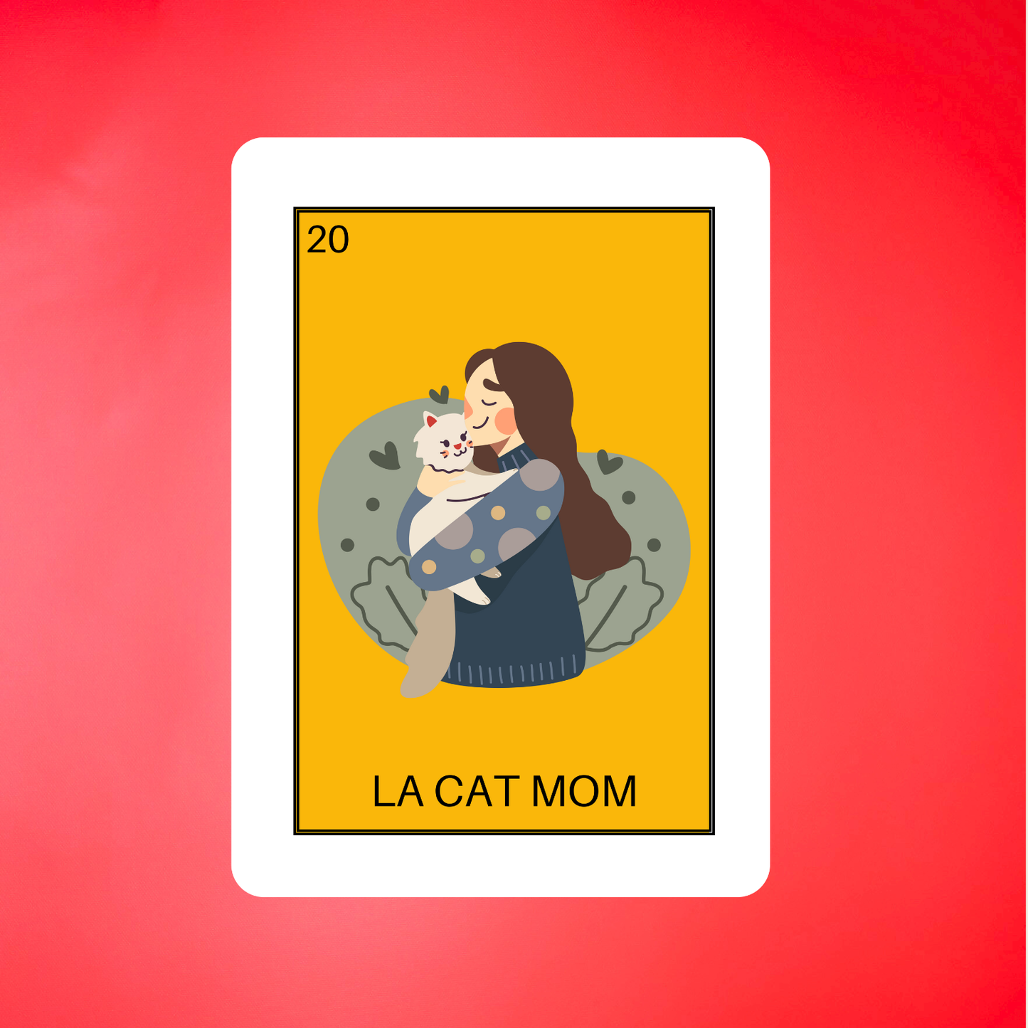La cat mom loteria Sticker