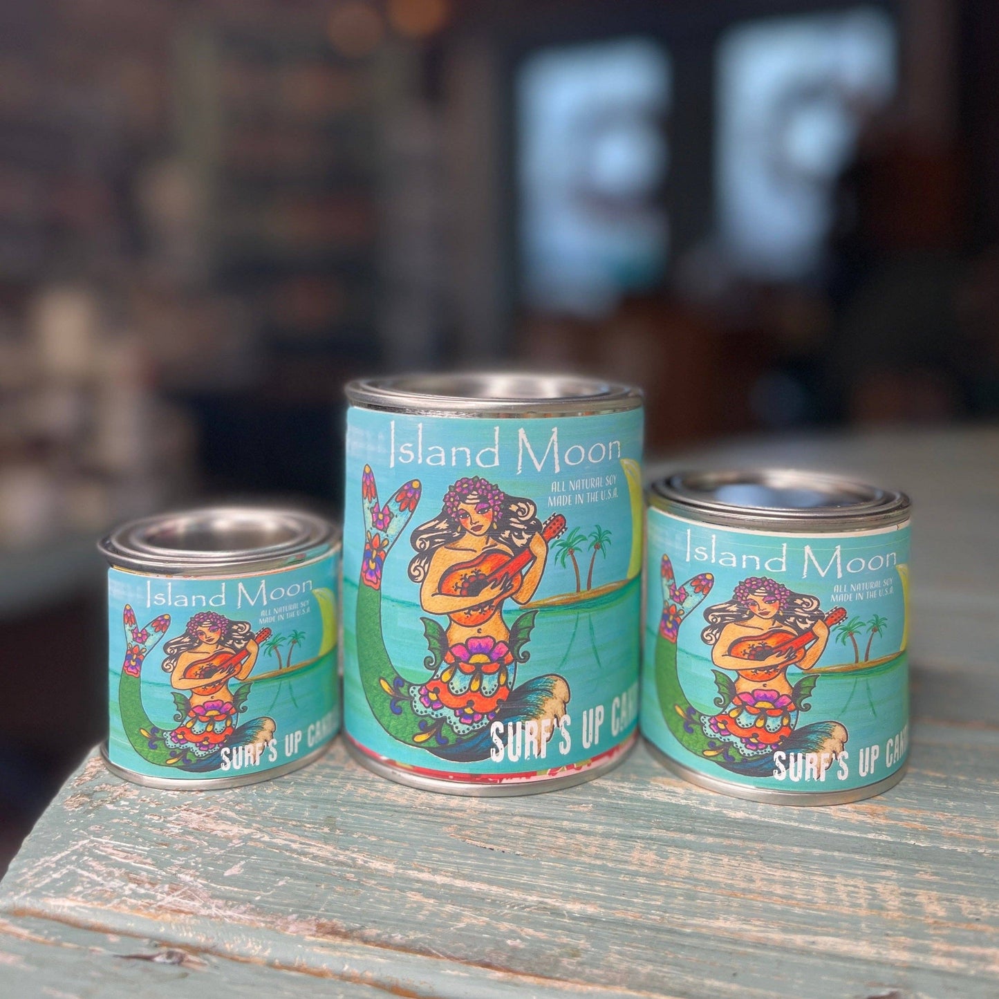 Island Moon Paint Can Candle - Vintage Collection: 1/2 Pint (8oz)