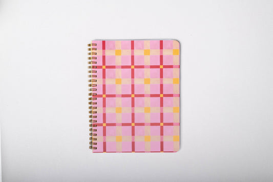 Rough Draft Mini Notebook, Pink Plaid