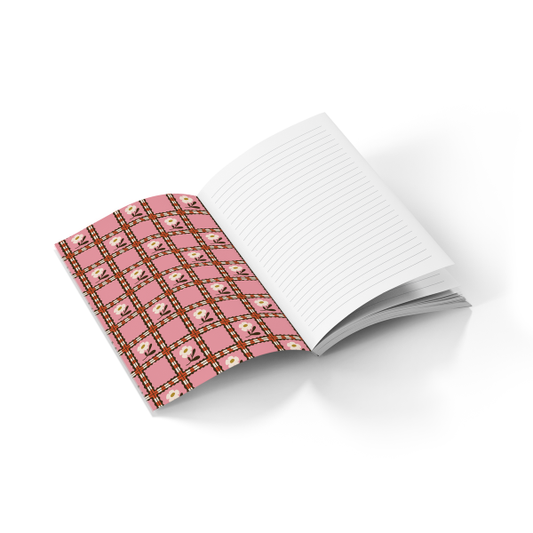 Daisy Stripes  Soft Touch Classic Layflat Notebook Journal