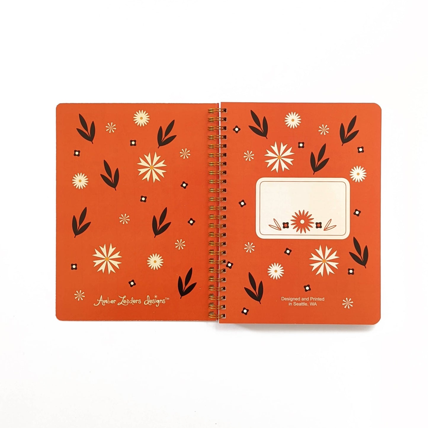 Floral Red Vase Spiral Notebook