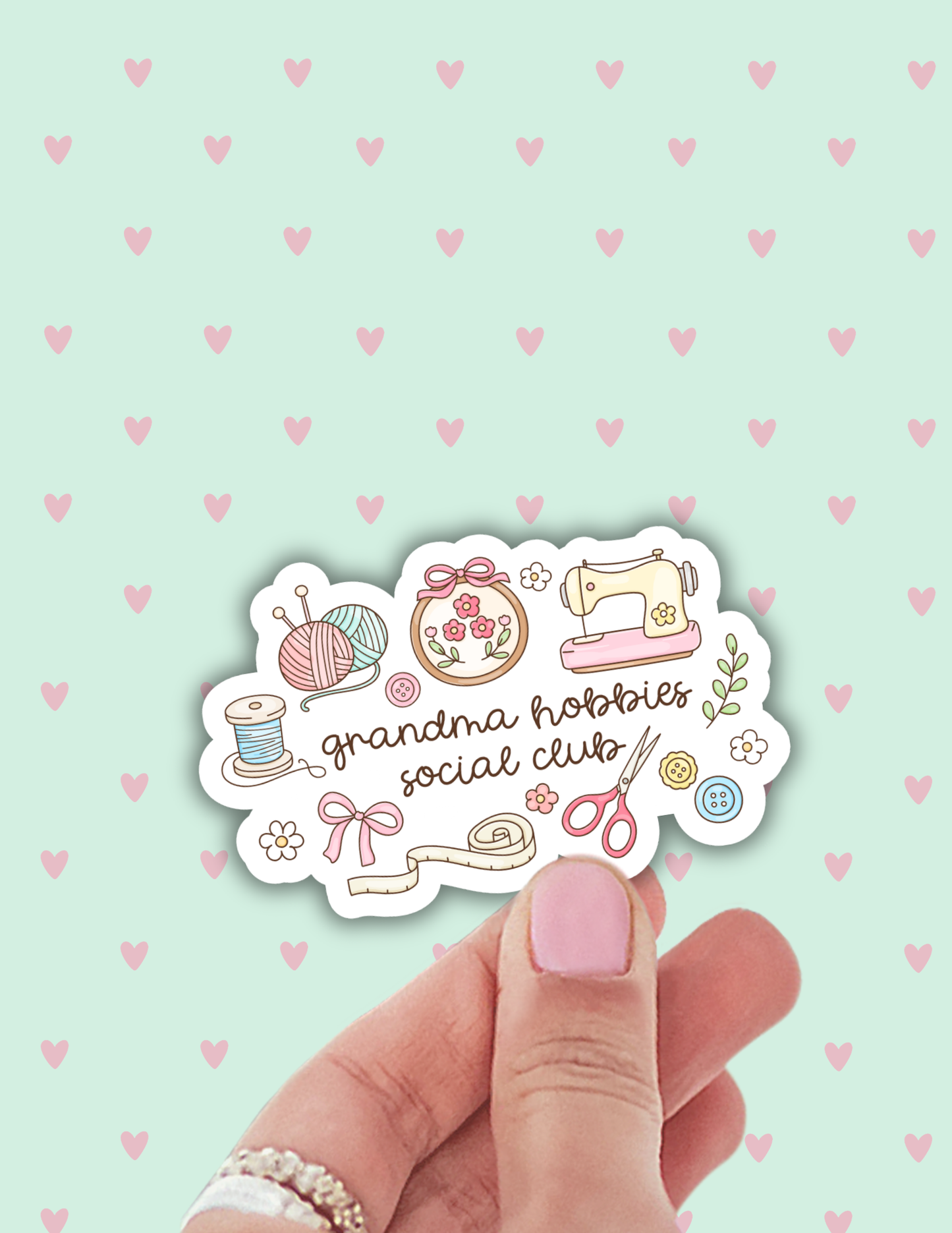 Grandma hobbies sticker Cute Craft Lover Vinyl Sticker