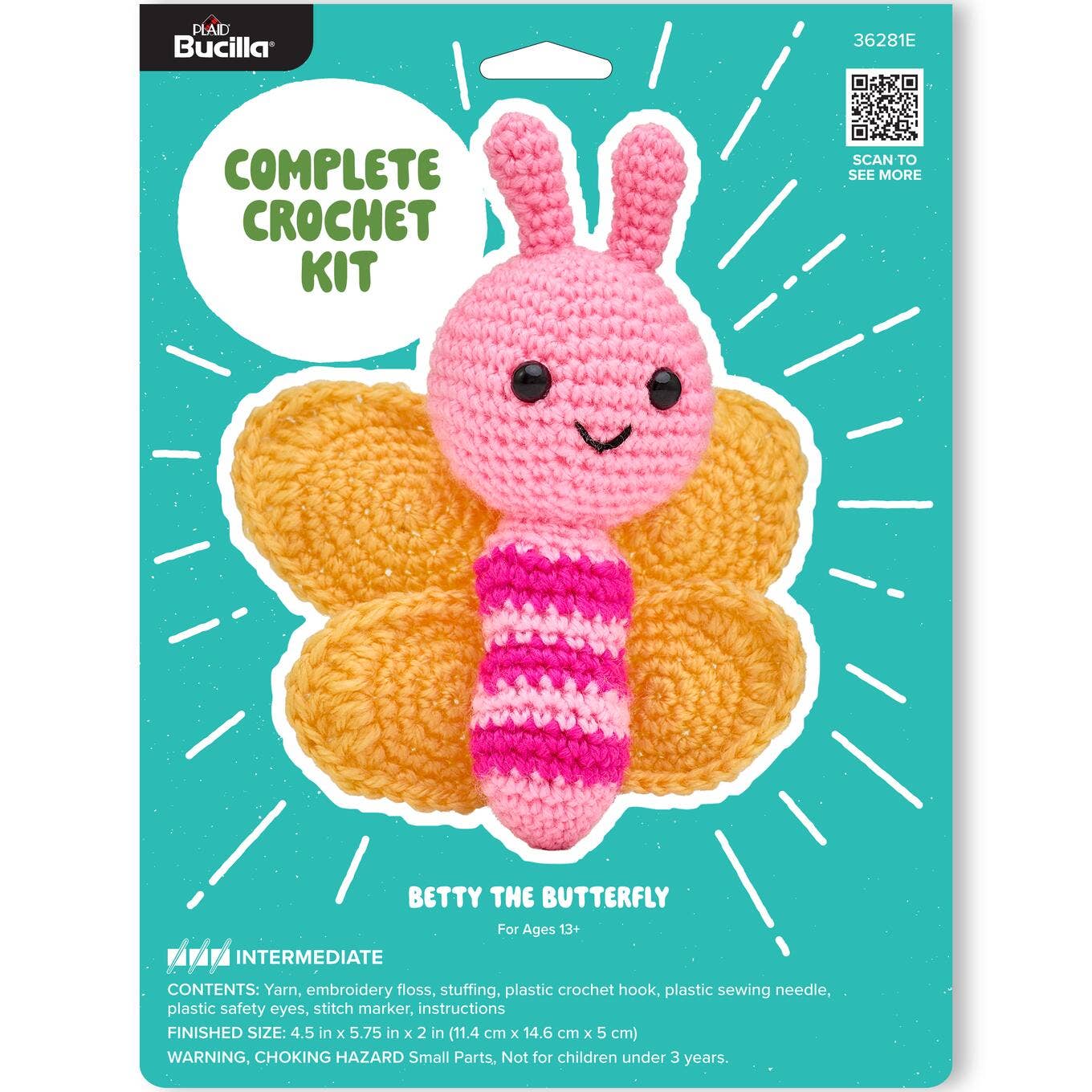Bucilla ®  Amigurumi Crochet Kit - Betty the Butterfly 5"